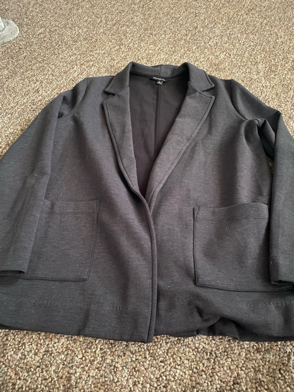 Banana Republic Charcoal Open-Front Knit Blazer